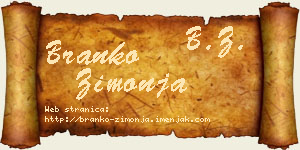 Branko Zimonja vizit kartica